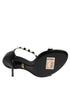 Dolce & Gabbana Black KEIRA Sandals – Women’s Patent Leather Pearl Heels