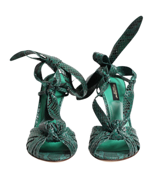 Dolce & Gabbana Green Python Heels – Women’s Exotic Leather Sandals