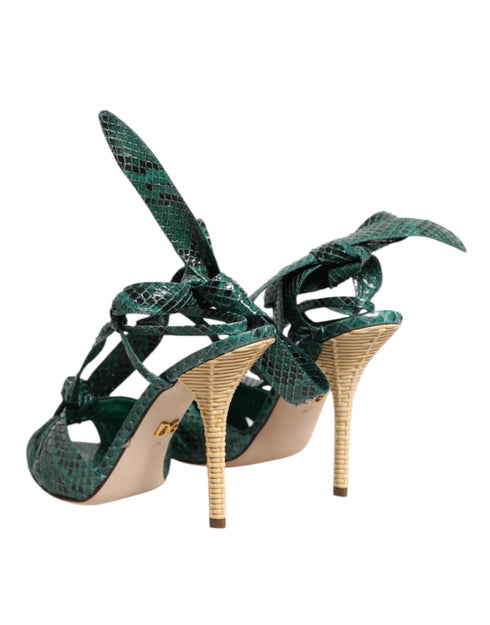 Dolce & Gabbana Green Python Heels – Women’s Exotic Leather Sandals