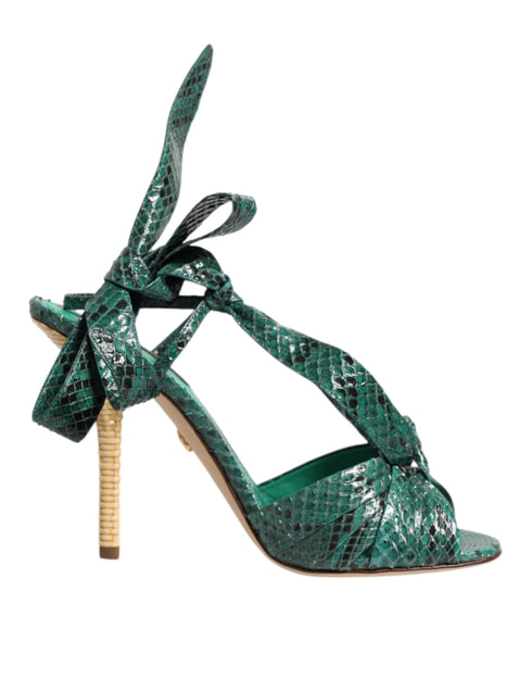 Dolce & Gabbana Green Python Heels – Women’s Exotic Leather Sandals
