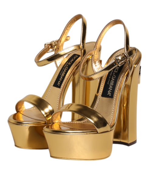 Dolce & Gabbana Gold Platform Keira Sandals | Women’s High Heels Shoes