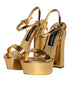 Dolce & Gabbana Gold Platform Keira Sandals | Women’s High Heels Shoes