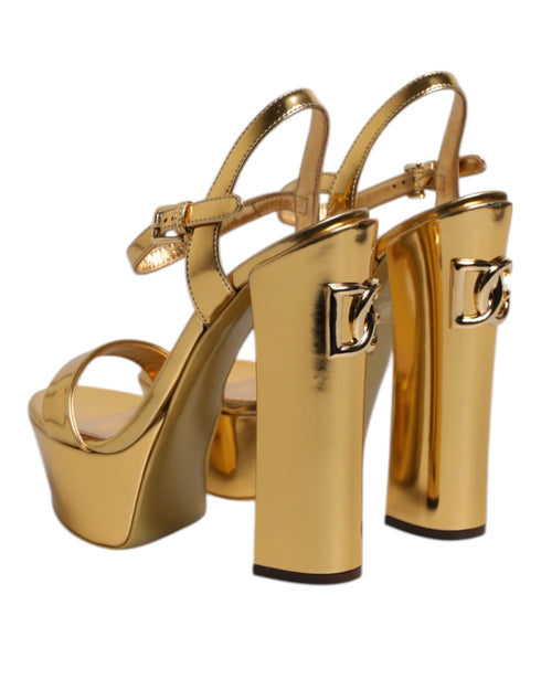 Dolce & Gabbana Gold Platform Keira Sandals | Women’s High Heels Shoes