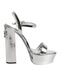 Dolce & Gabbana Silver Platform Keira Sandals | Women’s High Heels Leather Shoes