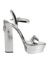 Dolce & Gabbana Silver Platform Keira Sandals | Women’s High Heels Leather Shoes