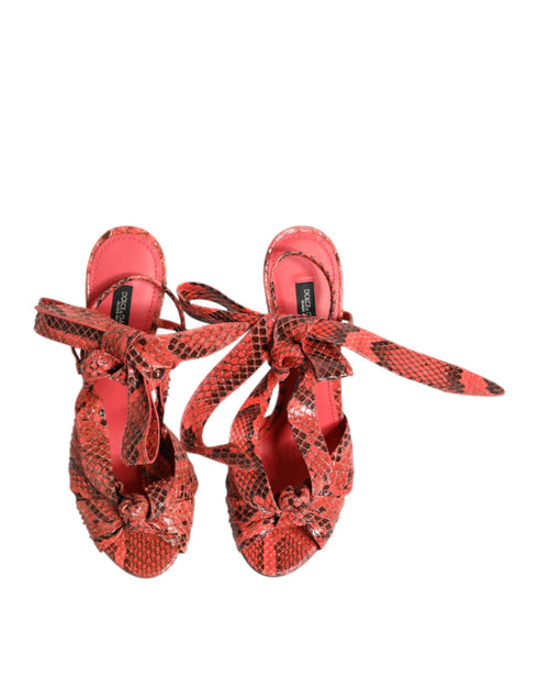 Dolce & Gabbana Coral Python Heels – Women’s Exotic Leather Sandals