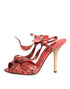 Dolce & Gabbana Coral Python Heels – Women’s Exotic Leather Sandals