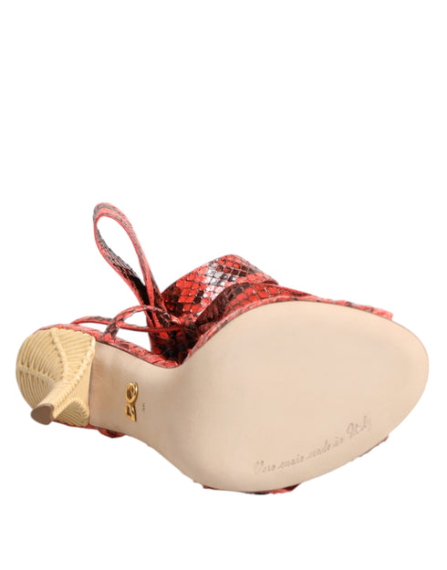 Dolce & Gabbana Coral Python Heels – Women’s Exotic Leather Sandals