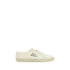 Saint Laurent Embroidered Cotton Low-Top Sneakers – White Canvas Lace-Up Shoes