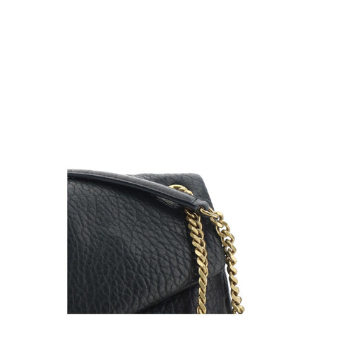 Saint Laurent Calypso Shoulder Bag in Grained Lambskin Black Leather for Women