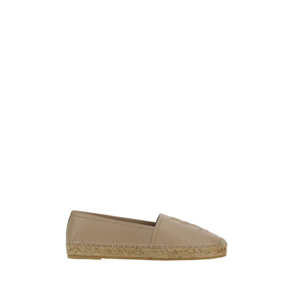 Saint Laurent Women's Lambskin Espadrilles – Beige Slip-On with Rope Sole