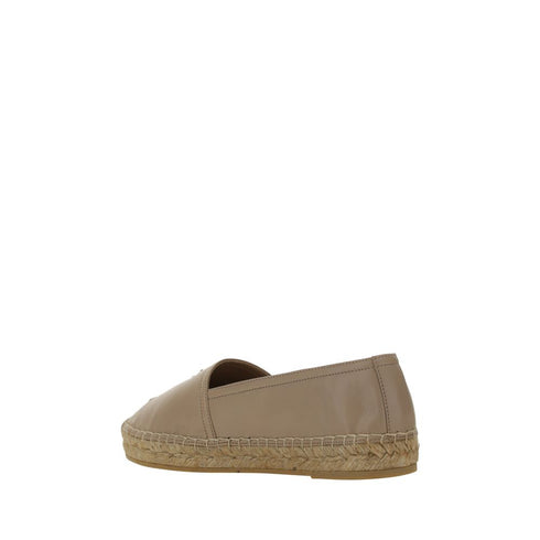 Saint Laurent Women's Lambskin Espadrilles – Beige Slip-On with Rope Sole