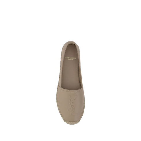 Saint Laurent Women's Lambskin Espadrilles – Beige Slip-On with Rope Sole
