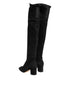 Dolce & Gabbana Black Suede Leather Knee High Boots – Women’s