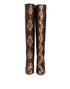 Dolce & Gabbana Brown Python Snakeskin Print Riding Boots Women’s
