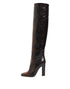 Dolce & Gabbana Brown Python Snakeskin Print Riding Boots Women’s