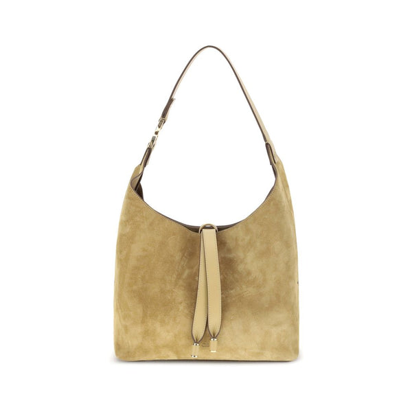 Chloé Marcie Suede Calfskin Shoulder Bag in Camel Brown for Women