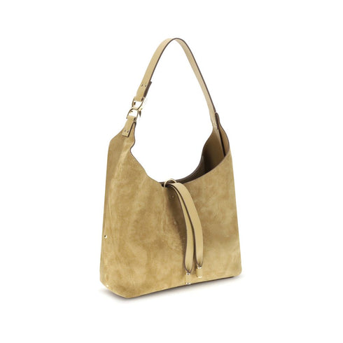 Chloé Marcie Suede Calfskin Shoulder Bag in Camel Brown for Women