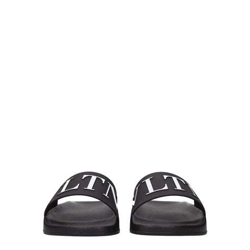 Valentino Garavani Black Cotton Slippers Sandals