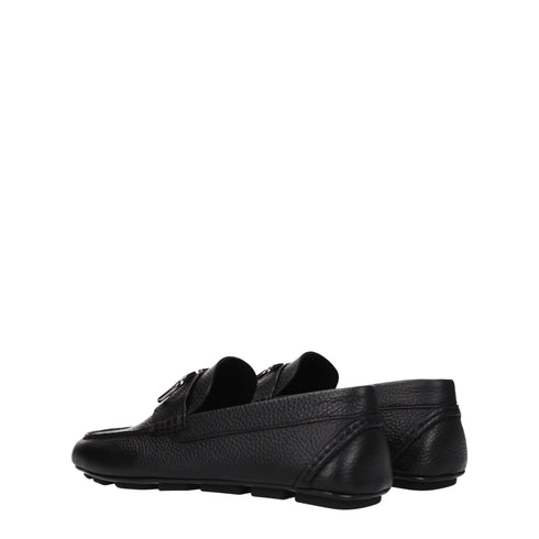 Valentino Garavani Black Leather Slip-On Loafers