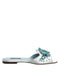 Dolce & Gabbana Embellished Slide Sandals | Women’s Silver Blue Leather Flats