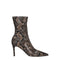 Stella McCartney Women's Brown Python Print Eco Leather Mid Heels Ankle Boots