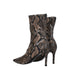 Stella McCartney Women's Brown Python Print Eco Leather Mid Heels Ankle Boots