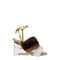 Fendi Strap-On Sandals in Brown Mink & Gold Snake Leather Women’s