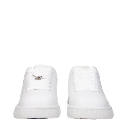 Burberry White Leather Low Tops