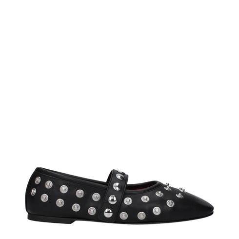 Stella McCartney Women's Ballet Flats – Black Eco Leather with Silver Studs