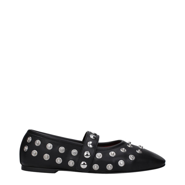 Stella McCartney Women's Ballet Flats – Black Eco Leather with Silver Studs