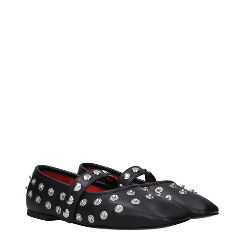 Stella McCartney Women's Ballet Flats – Black Eco Leather with Silver Studs