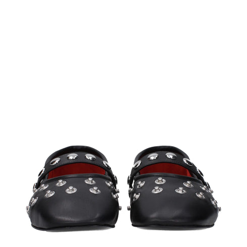 Stella McCartney Women's Ballet Flats – Black Eco Leather with Silver Studs