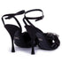 Dolce & Gabbana Black Satin Crystal Bow High Heels Sandals for Women