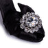 Dolce & Gabbana Black Satin Crystal Bow High Heels Sandals for Women