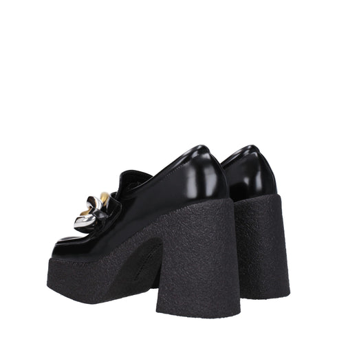 Stella McCartney Platform Loafers – Black Eco Leather Chunky Heel Pumps for Women