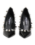 Dolce & Gabbana Women's Black Crystal Studded Leather Heels Pumps Shoes
