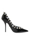 Dolce & Gabbana Women's Black Crystal Studded Leather Heels Pumps Shoes