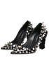 Dolce & Gabbana Black Crystal Studded Stiletto Pumps – Women's Calf Leather Heels Shoes
