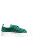 Dolce & Gabbana Green Portofino Crystal DG Logo Sneakers – Women’s Luxury Shoes