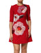 Dolce & Gabbana Red Lace Floral Applique A-line Mini Dress