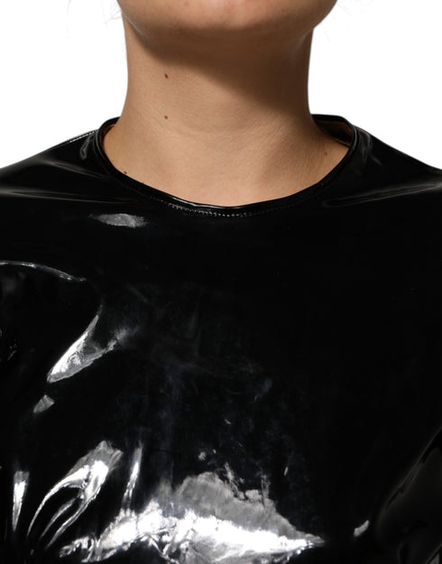 Dolce & Gabbana Black Bodycon Sheath Puff Sleeve Mini Dress