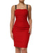 Dolce & Gabbana Red Stretch Bodycon Sheath Knee Length Dress