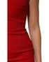 Dolce & Gabbana Red Stretch Bodycon Sheath Knee Length Dress