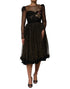Dolce & Gabbana Black Crystal Heart Embellished A-line Dress