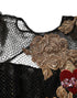 Dolce & Gabbana Black Crystal Heart Embellished A-line Dress
