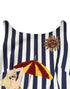 Dolce & Gabbana Blue White Striped Embroidered A-line Dress