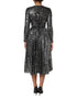 Dolce & Gabbana Black Sequined Long Sleeves Midi A-line Dress