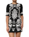 Dolce & Gabbana Black Lace Trim Short Sleeves A-line Dress