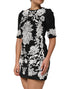Dolce & Gabbana Black Lace Trim Short Sleeves A-line Dress